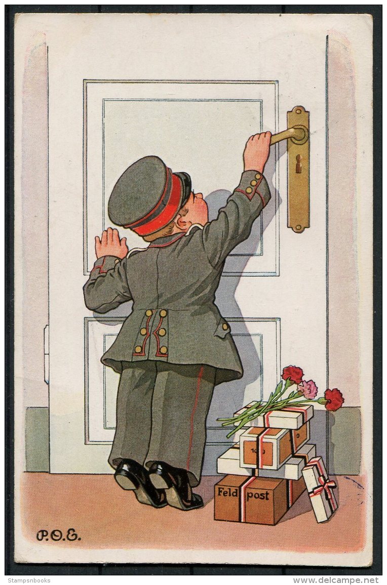 1916 Germany Leipzig Military Humour Postcard. P.O.G. Feldpost WW1 - Humour