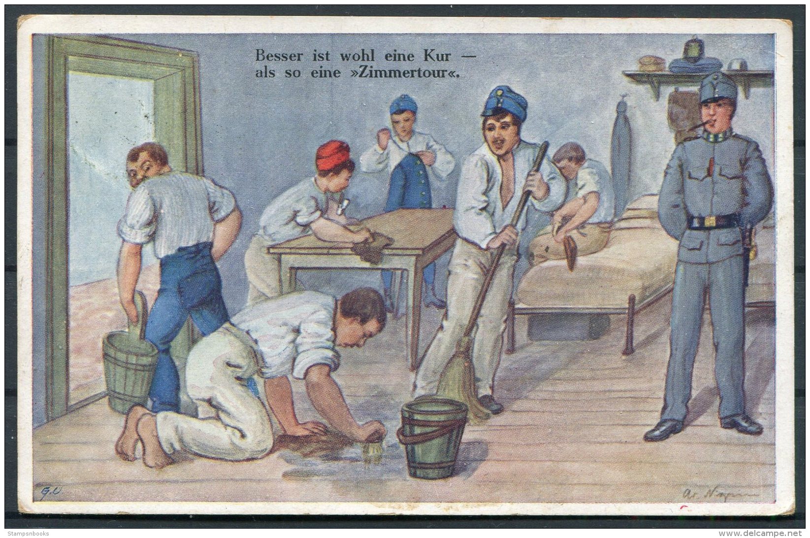 Austria Zimmertour Military Comic Humour Postcard - Umoristiche