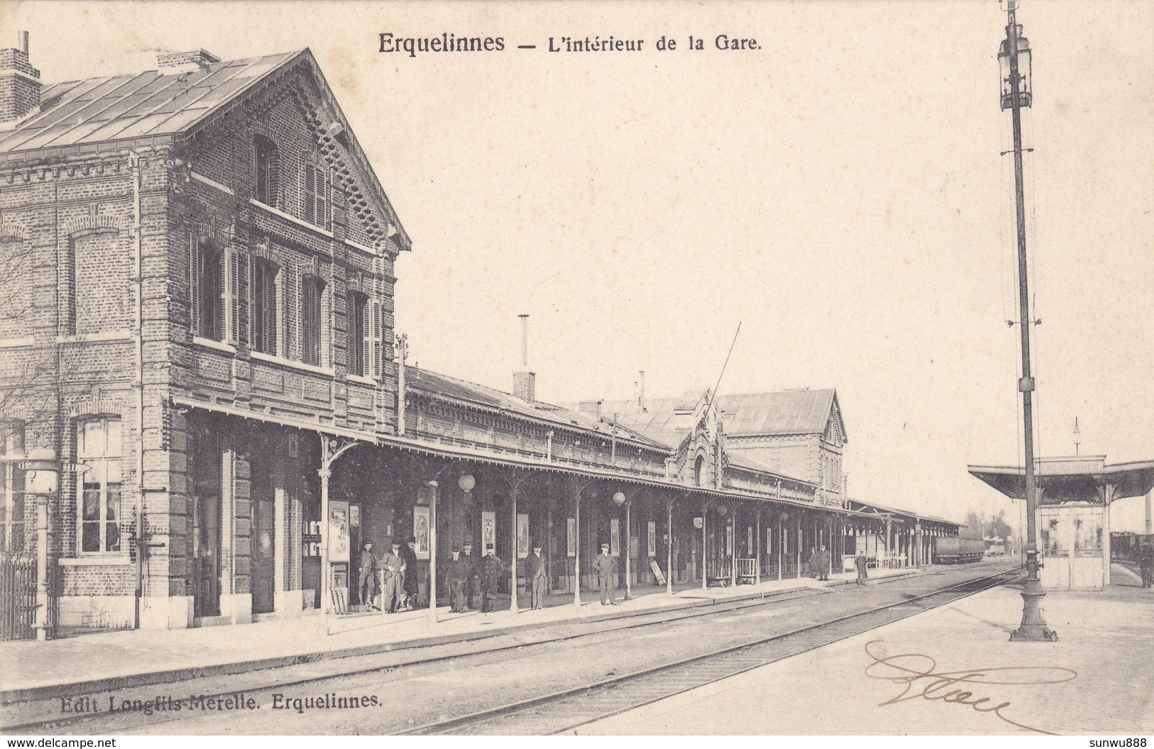 Erquelinnes - L'Intérieur De La Gare (animée, 1905) - Erquelinnes