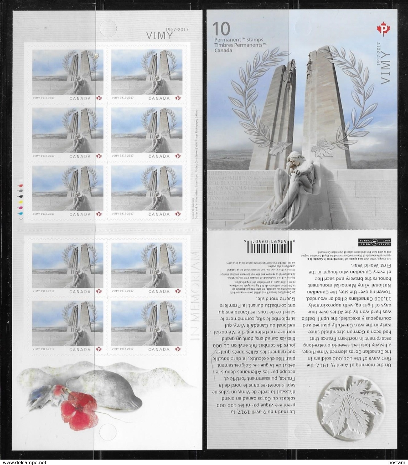 CANADA 2017.  CENTENARY Of The BATTLE Of VIMY RIDGE, Booklet  See Info Below - Volledige Boekjes