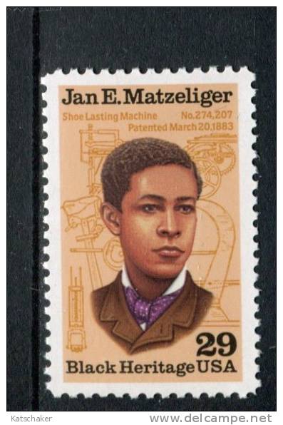 208995525 USA 1991 ** MNH SCOTT  2567 Black Heritage JAN E. MATZELIGER - Unused Stamps