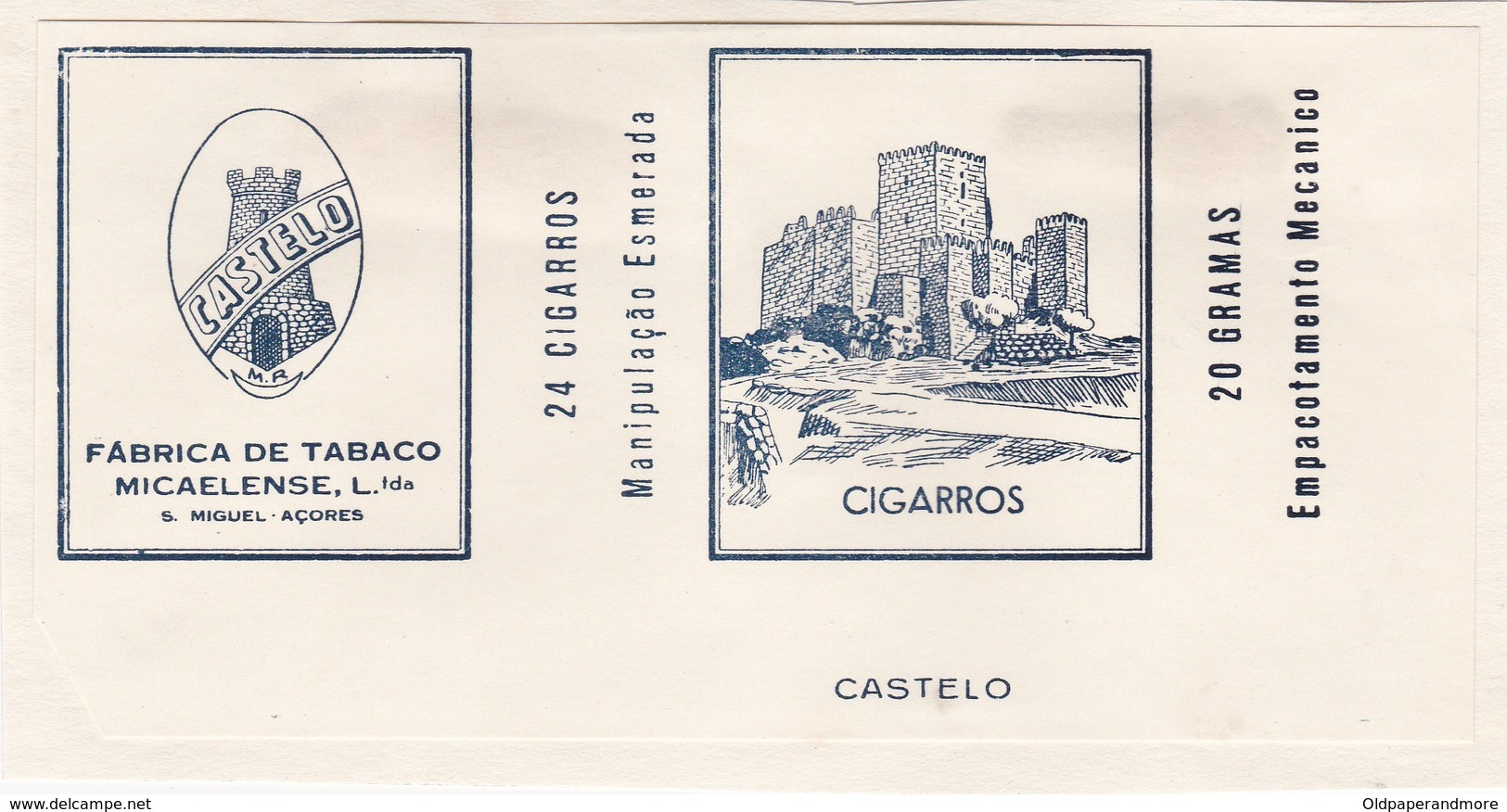 PORTUGAL AÇORES AZORES TOBACCO LABEL - CASTELO  - FABRICA DE TABACOS MICAELENSE - Autres & Non Classés