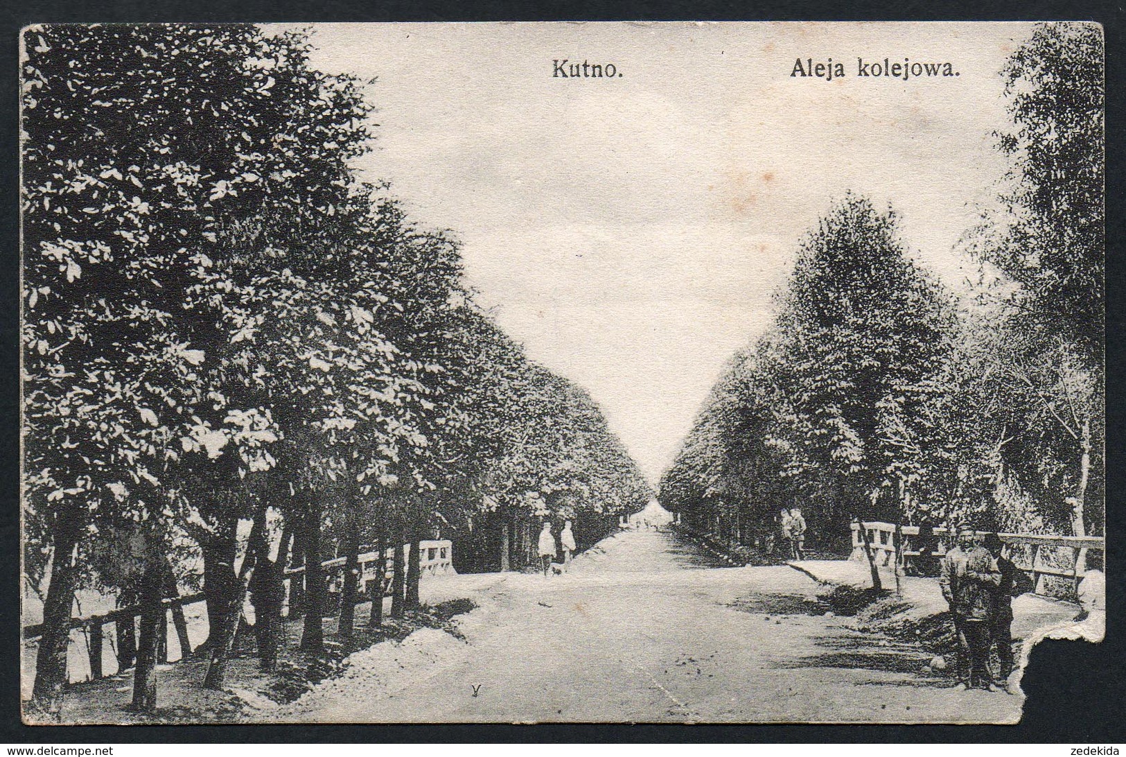 A2797 - Alte Ansichtskarte - Kutno - Aleja Kolejowa - Gel. 1. WK WW - Feldpost - Defekt !!!! - Posen