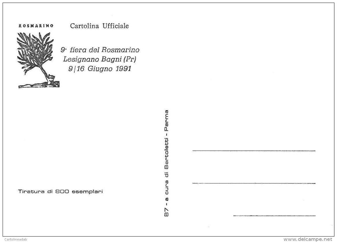 [MD0980] CPM - IN RILIEVO - LESIGNANO BAGNI (PARMA) - 9° FIERA DEL ROSMARINO - GIUSEPPE VERDI IN CARTOLINA - NV 1991 - Parma