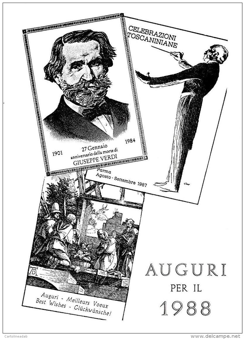 [MD0982] CPM - IN RILIEVO - AUGURI PER IL 1988 - TOSCANINI - GIUSEPPE VERDI - NV - Anno Nuovo