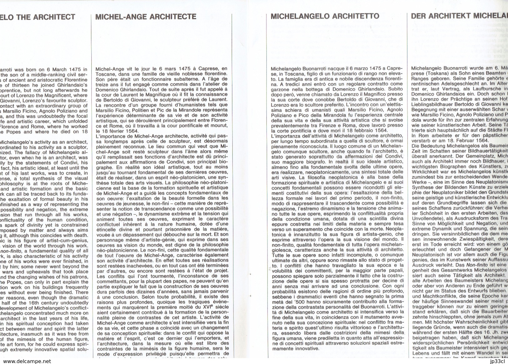 Michelangelo Architetto, Michel-Ange Architecte, Der Architekt Michelangelo, Michelangelo The Architect - Autres & Non Classés