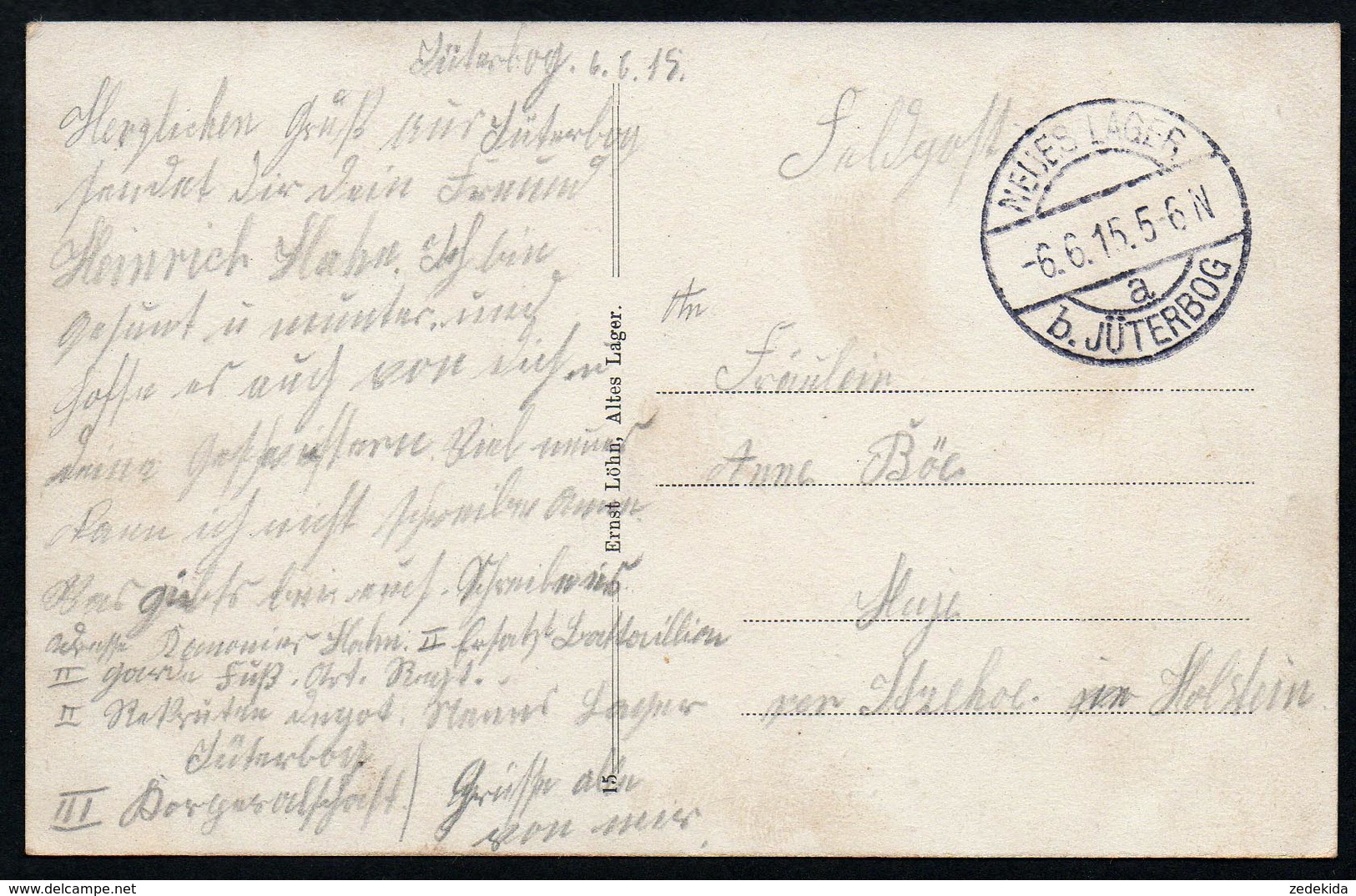 A2800 - Alte Ansichtskarte - Neues Lager Bei Jüterbog - Kaserne - Feldpost 1. WK WW 1915 - Barracks