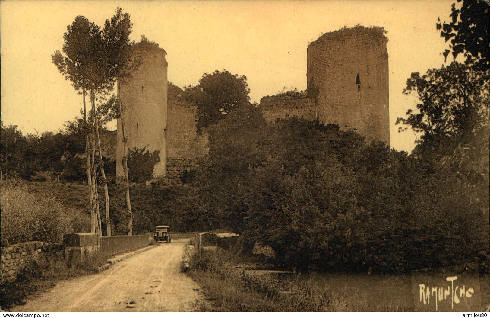 N°3817 QQQ LR  RAMUNTCHO ENVIRONS DE NIORT RUINES FEODALES DE COUDRAY SALBART A ECHIRE - Niort