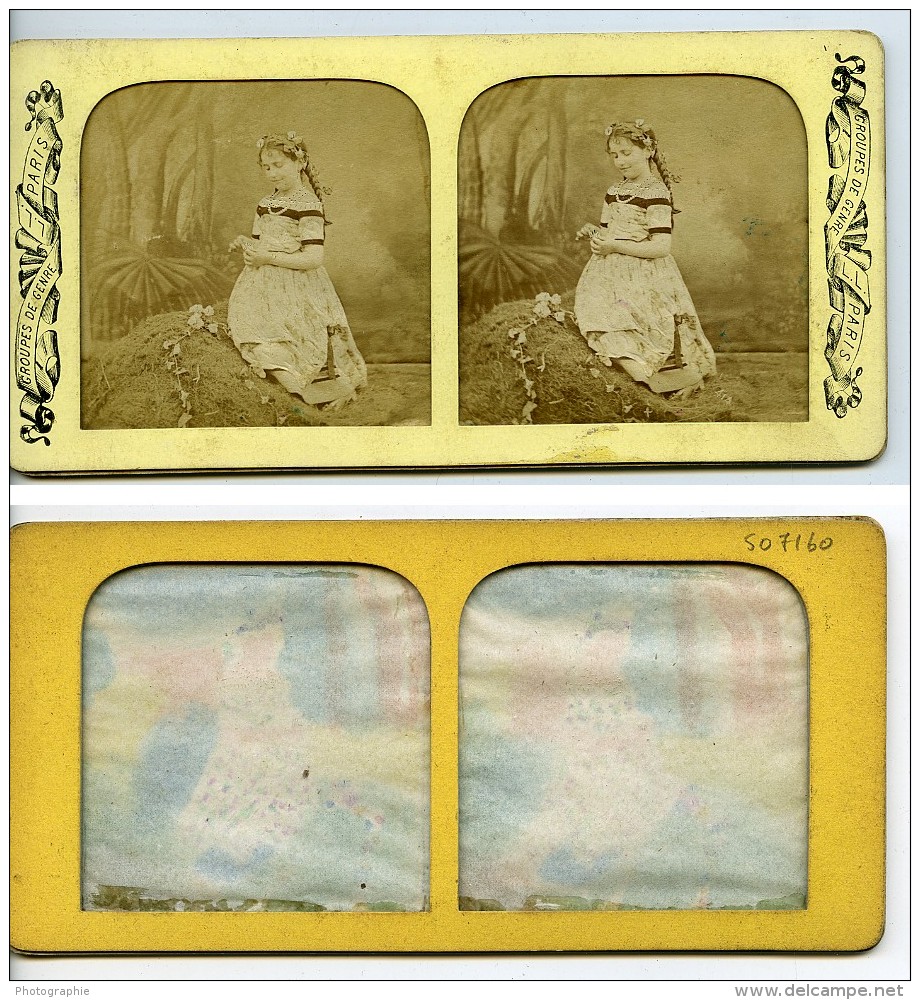 France Jeu De L'Enfance Scene De Genre Anciennne Photo Stereo Transparente LL 1865 - Photos Stéréoscopiques