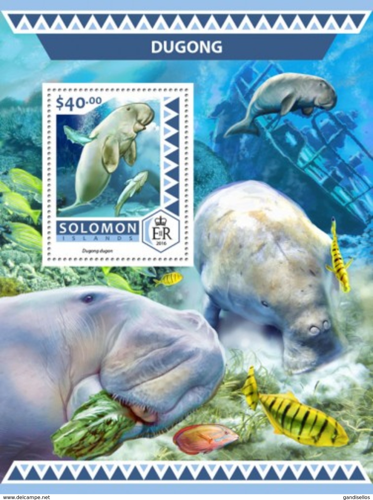 SOLOMON ISLANDS 2016 SHEET DUGONG DUGONGS DUGONGOS MARINE LIFE Slm16524b - Solomon Islands (1978-...)