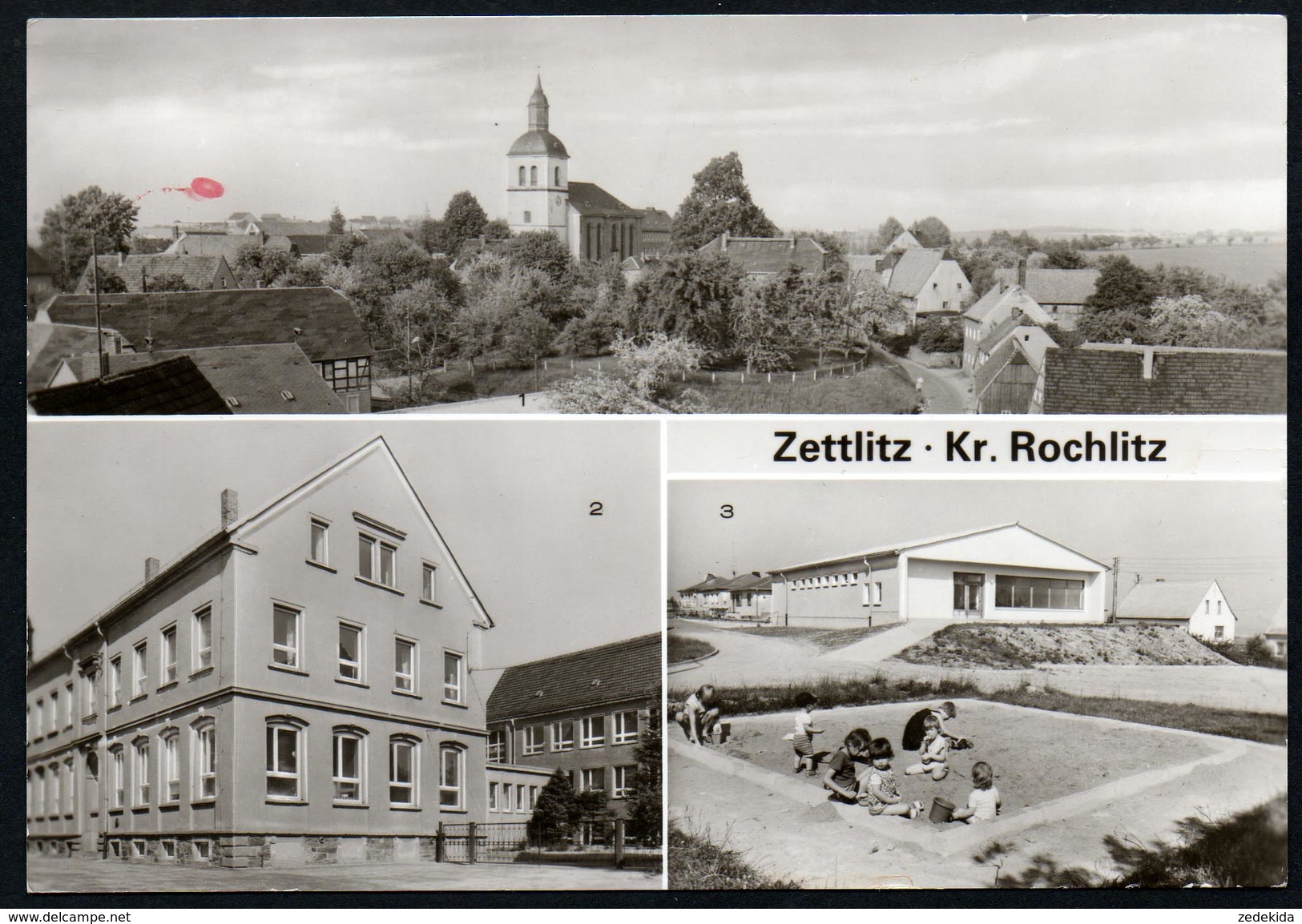 8787 - Alte MBK Ansichtskarte - Zettlitz Kr. Rochlitz - Gel - Stadler - Oberschule Wilhelm Pieck Kaufhalle - Rochlitz