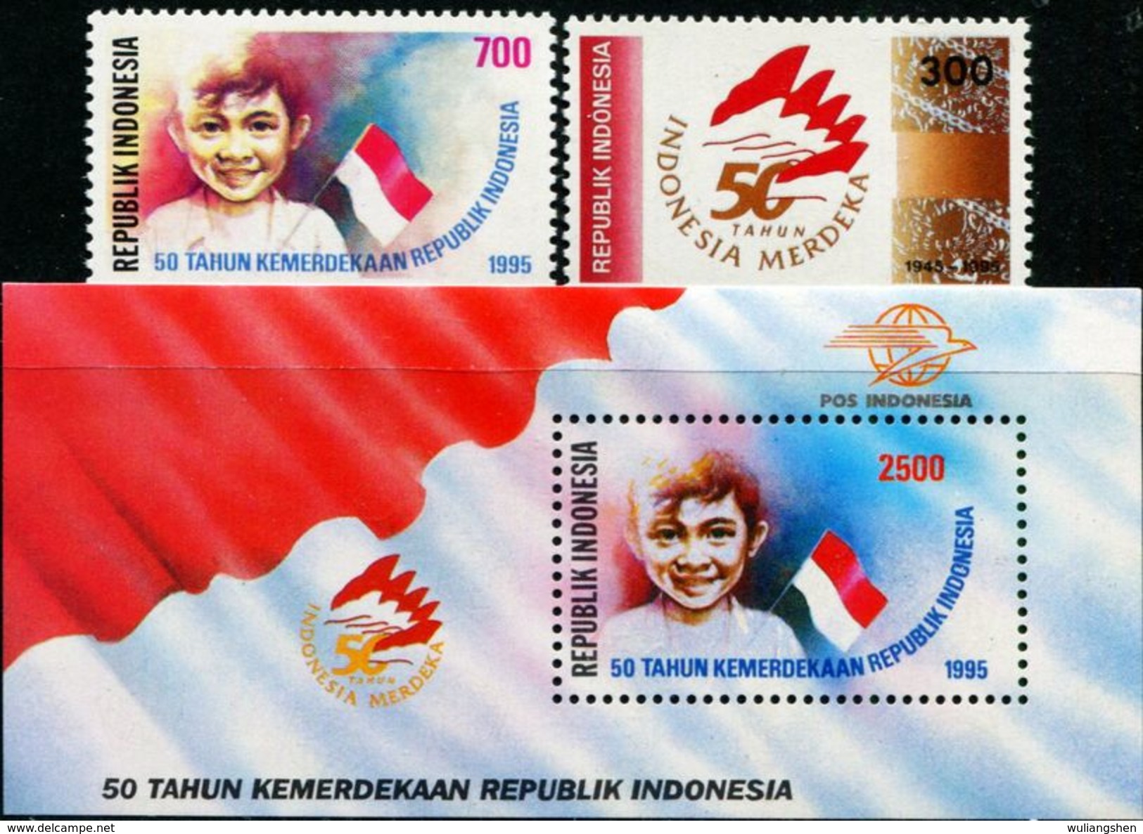 KH0485 Indonesia 1995 Children's Flag 2v+m/s MNH - Indonesia
