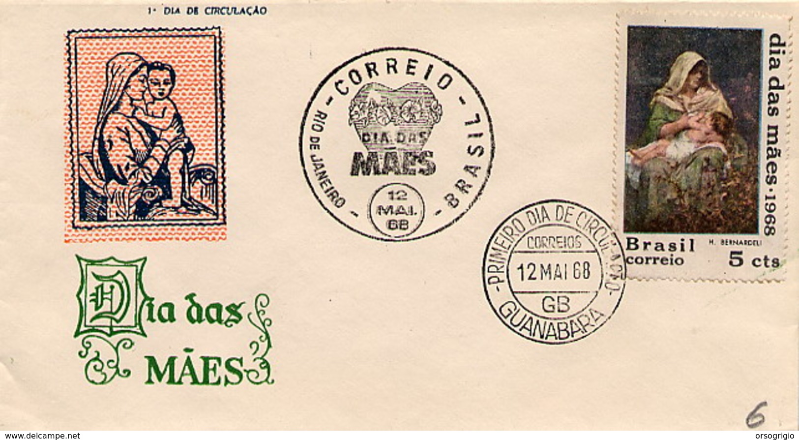 BRASIL - DIA DAS MAES 1968 - GIORNATA DELLA MAMMA 68 - Fête Des Mères