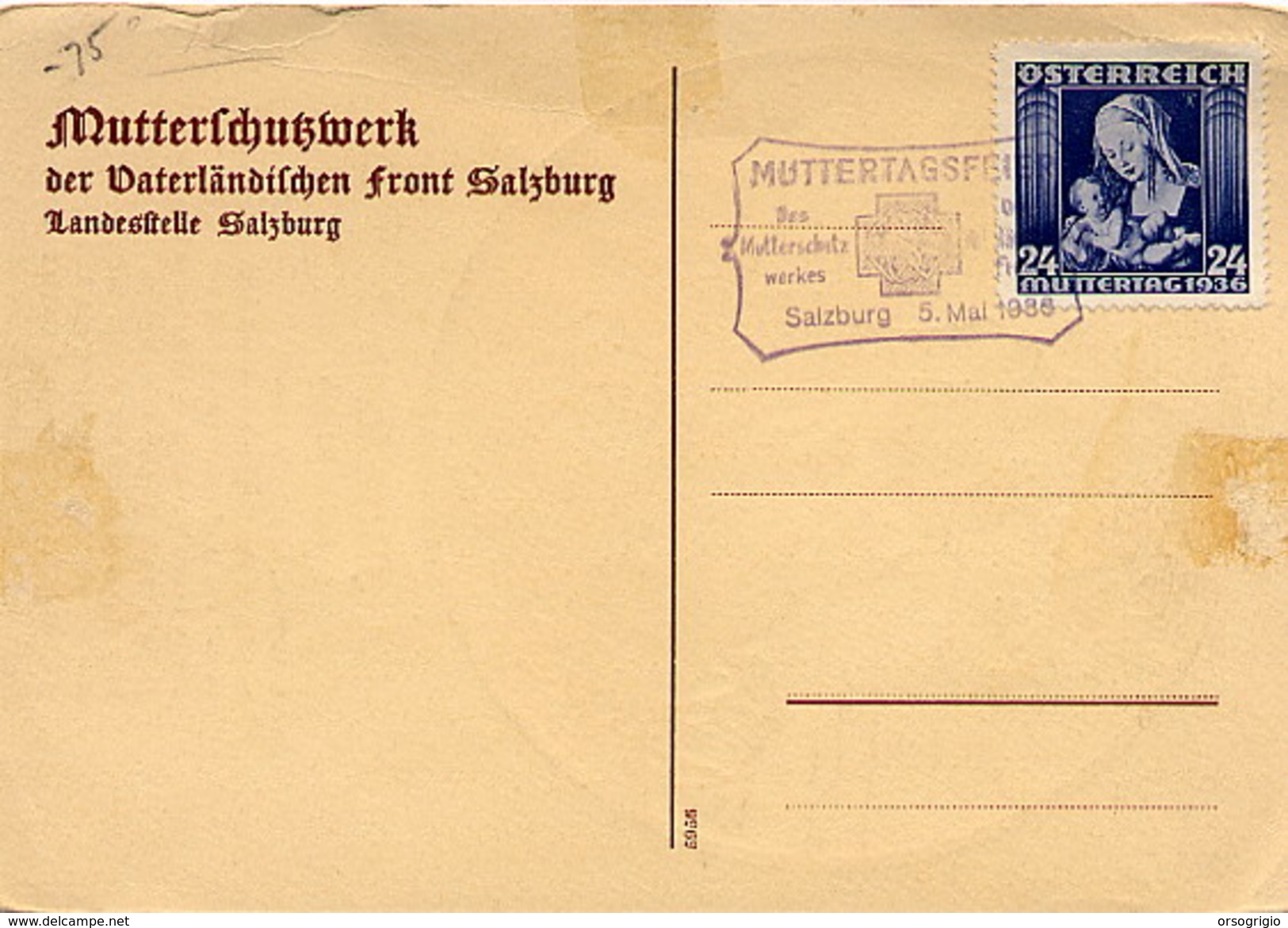 AUSTRIA - SALZBURG 1936 - FESTA DELLA MAMMA - MUTTERTAGFEIER - Mother's Day