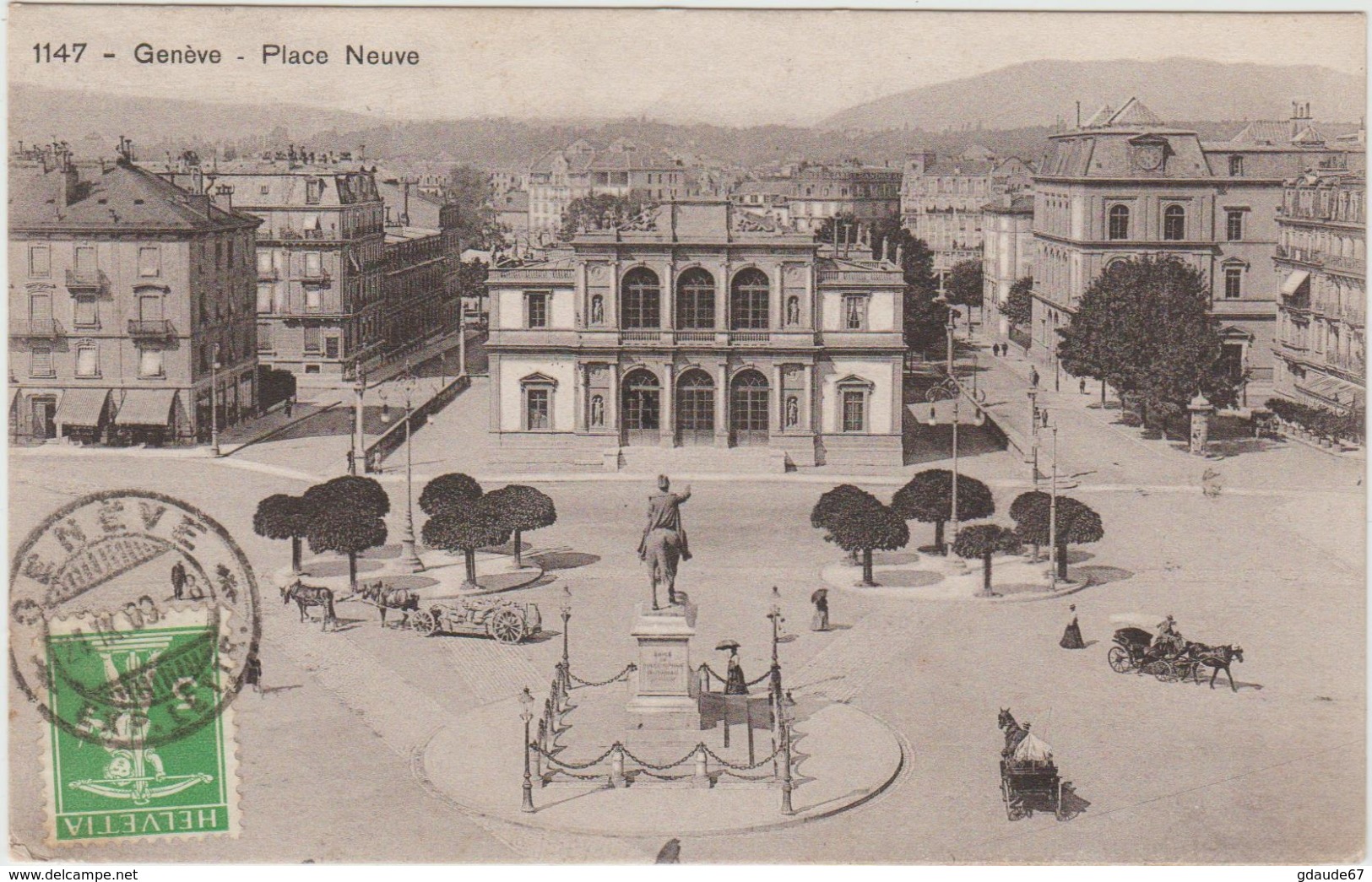 1909 - CP De GENEVE (SUISSE) Avec TAXE De VER SUR MER (CALVADOS) - 1877-1920: Période Semi Moderne