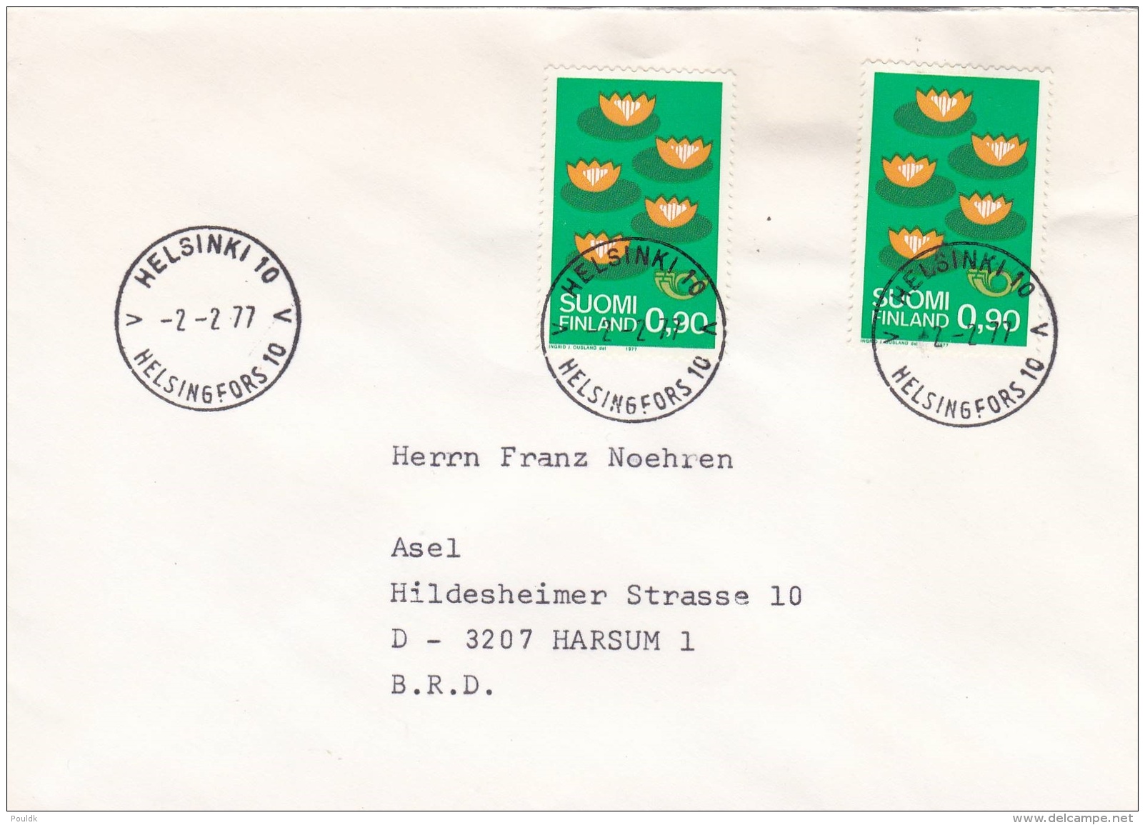 Finland Cover Posted Helsinki 10 Franked W/ 1977 Norden     (T14-35) - Covers & Documents