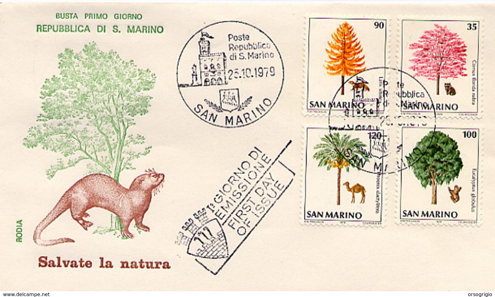 SAN MARINO FDC 1979 - FORESTRY - Vegetazione