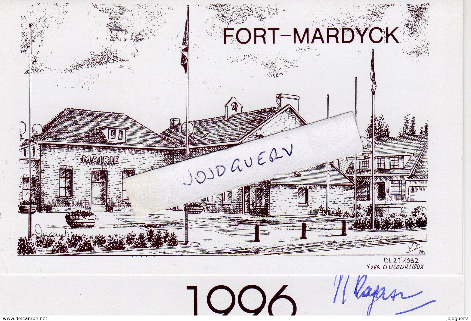 Fort Mardyck Voeux De Roméo Ragazzo 1996 : Mairie ( Carte Double - New Year