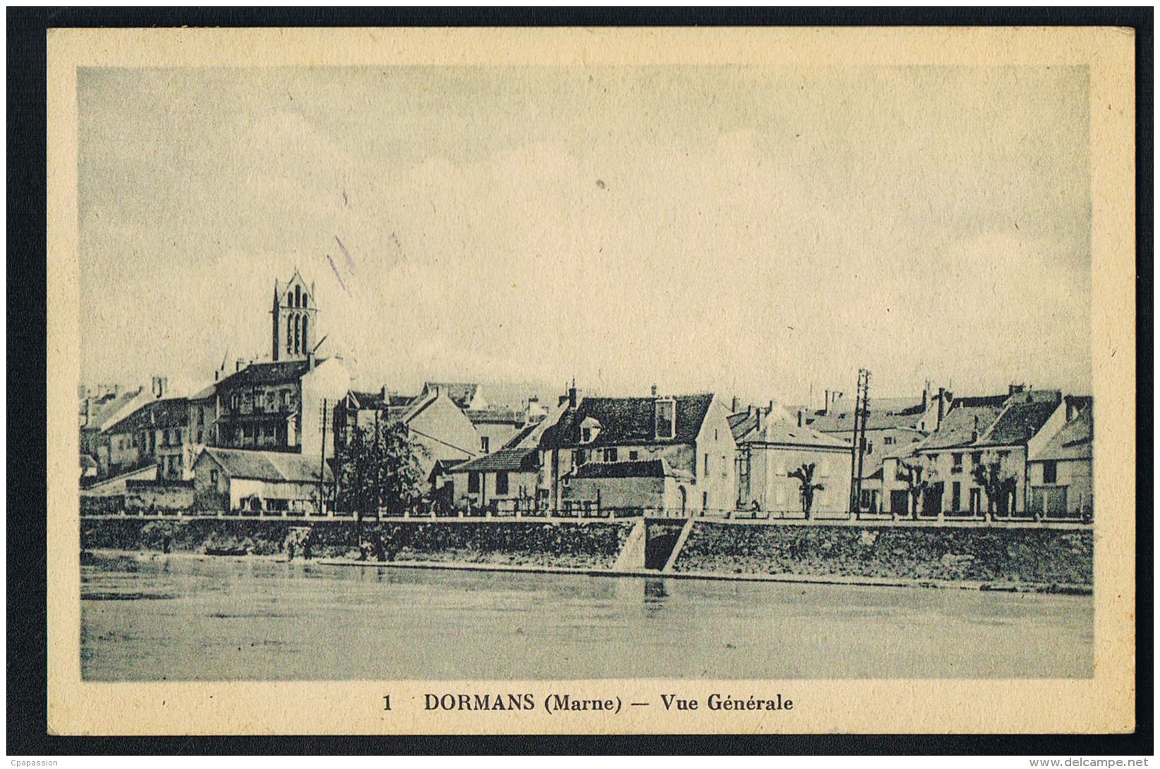 51 CPSM Bleue- DORMAN -  Vue Générale -voyagée  - - Paypal Sans Frais - Dormans