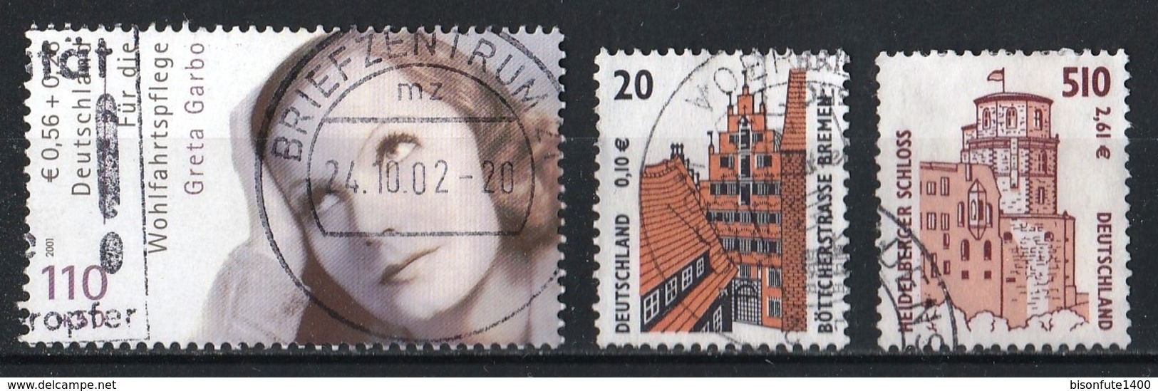 Allemagne Fédérale 2001 : Timbres Yvert & Tellier N° 2052 - 2056 Et 2057. - Used Stamps