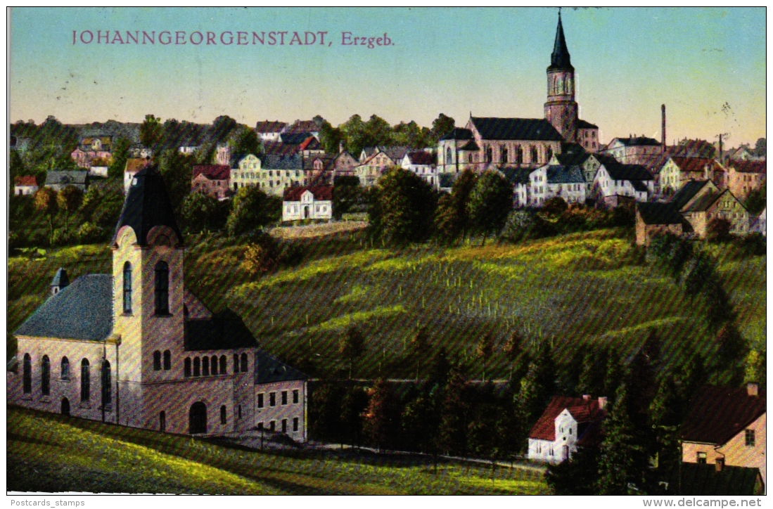 Johanngeorgenstadt, Teilansicht Mit Kirchen, Um 1920/30 - Johanngeorgenstadt