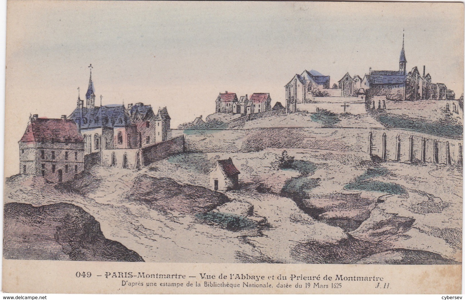 PARIS-Montmartre - Vue De L'Abbaye Et Du Prieuré - D'après Une Estampe De La BN Datée Du 19 Mars 1625 - Arrondissement: 18