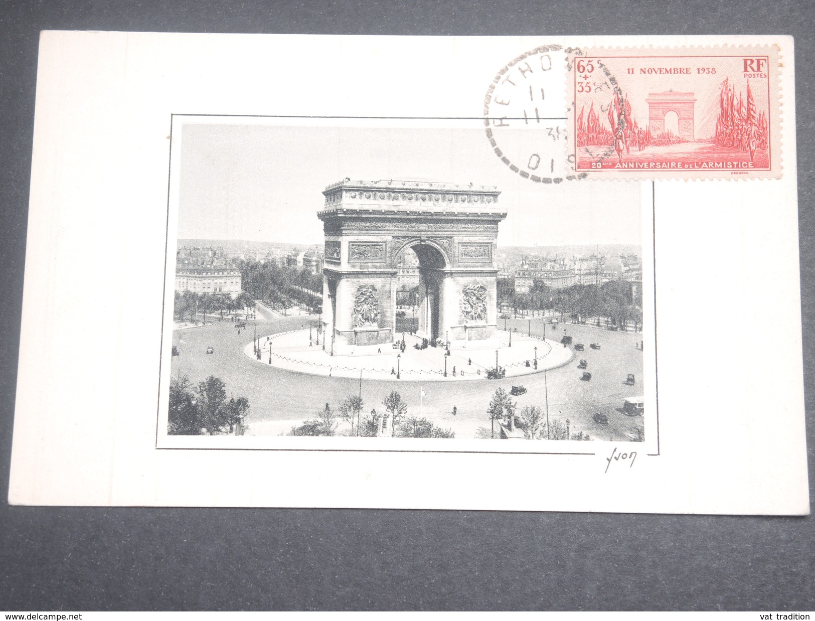 FRANCE - Carte Maximum De L 'Arc De Triomphe En 1938 - L 7157 - 1930-1939