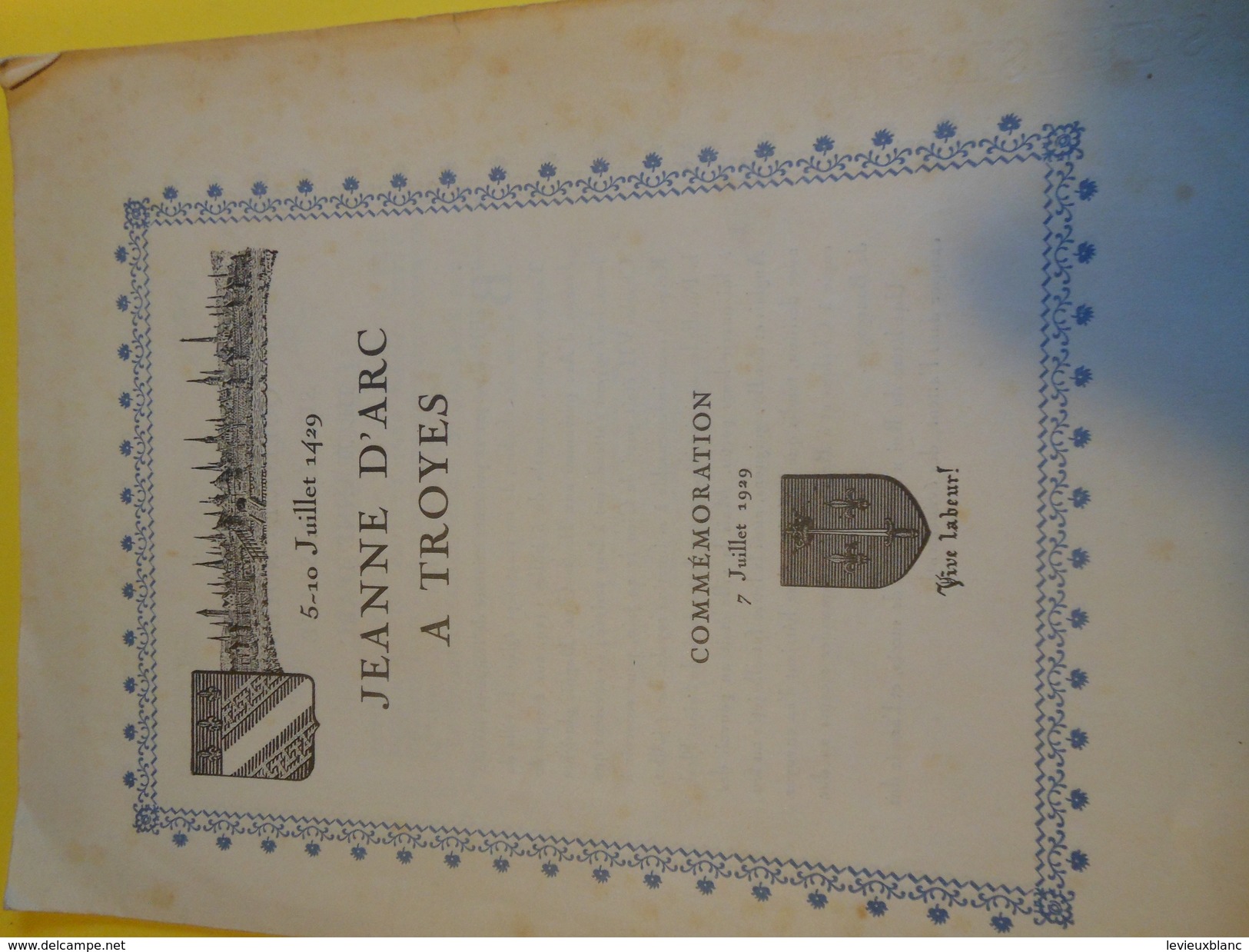 Plaquette Dépliant  à 4 Volets ( 8 Pages)/ Jeanne D'Arc à TROYES /Commémoration/1929     VPN78 - Altri & Non Classificati