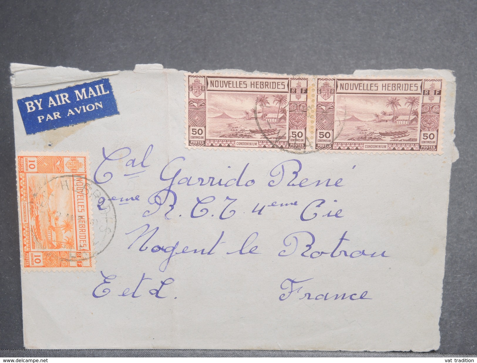 NOUVELLES HÉBRIDES - Enveloppe Pour La France , Affranchissement Plaisant - L 7161 - Storia Postale