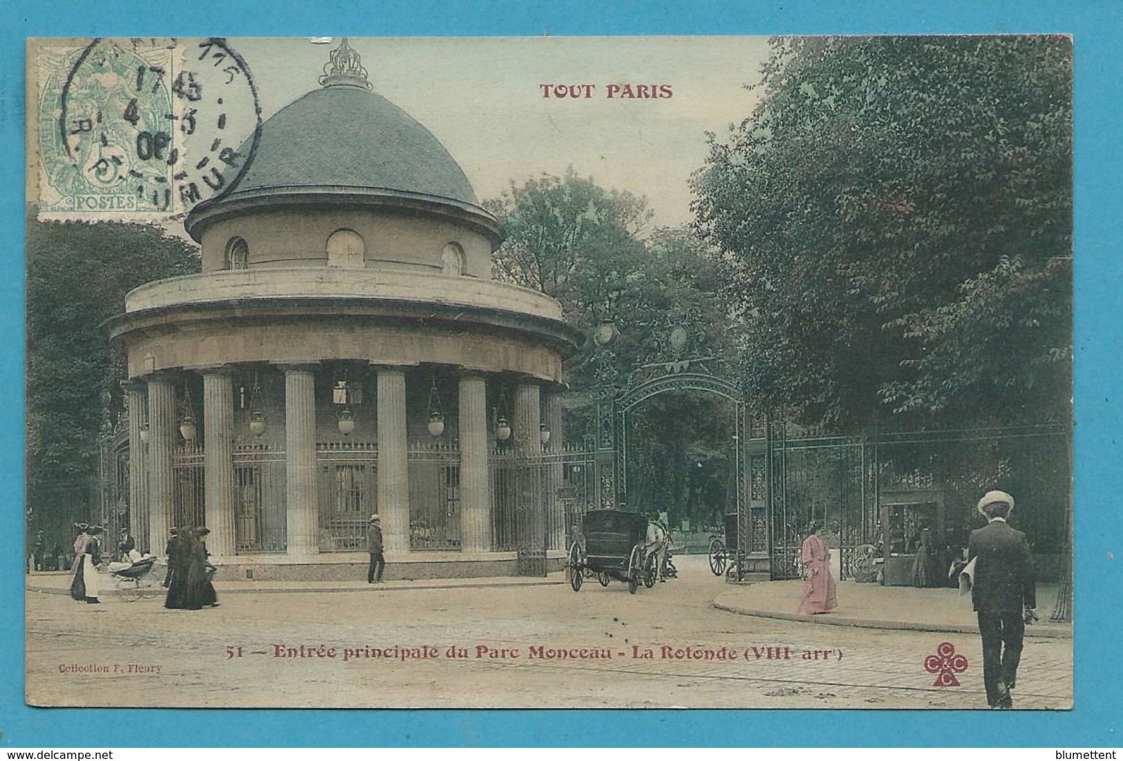 CPA TOUT PARIS 51 - Entrée Principale Du Parc Monceau - La Rotonde (VIIIème Arrt.) Ed. FLEURY - Distrito: 08