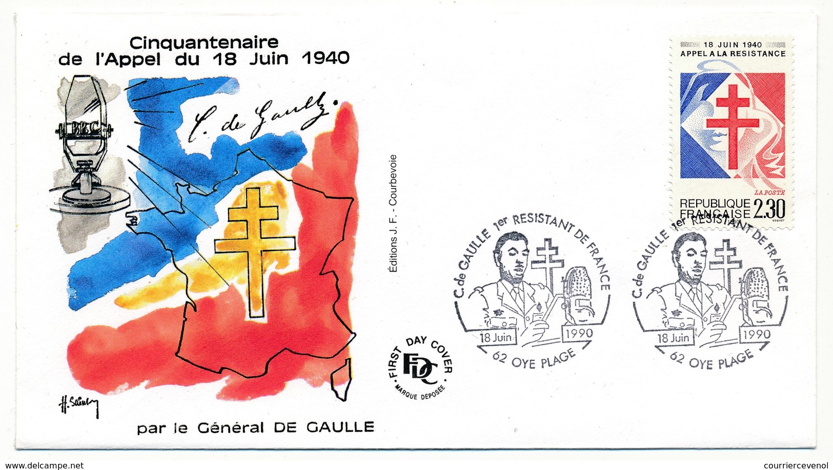 FRANCE - Enveloppe - Cachet Temporaire "C. De Gaulle 1er Résistant De France" - 62 OYE Plage - 18/6/1960 - De Gaulle (General)