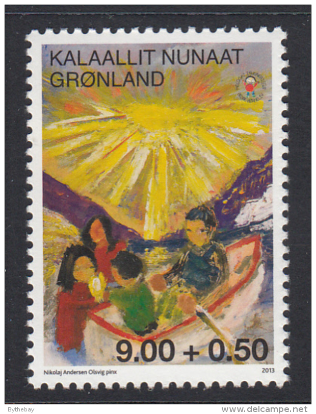 Greenland MNH 2013 9k + 50o Children In Dory Drawing By Nikolaj A. Olsvig - Neufs