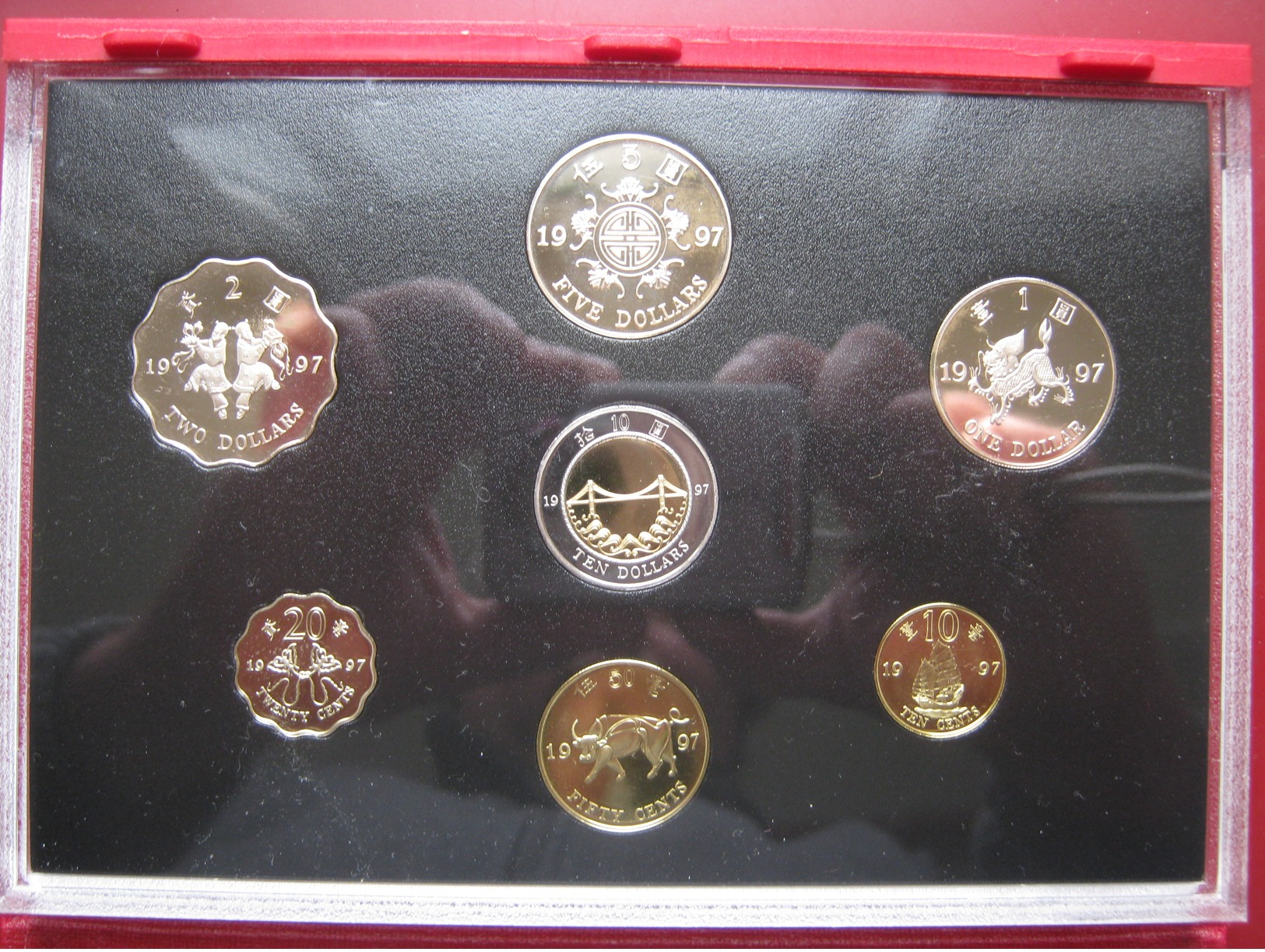 Hong Kong 1997 Proof 7 Coin Set 10 Cents - 10 Dollars Sealed Royal Mint Case Info Card - Hong Kong