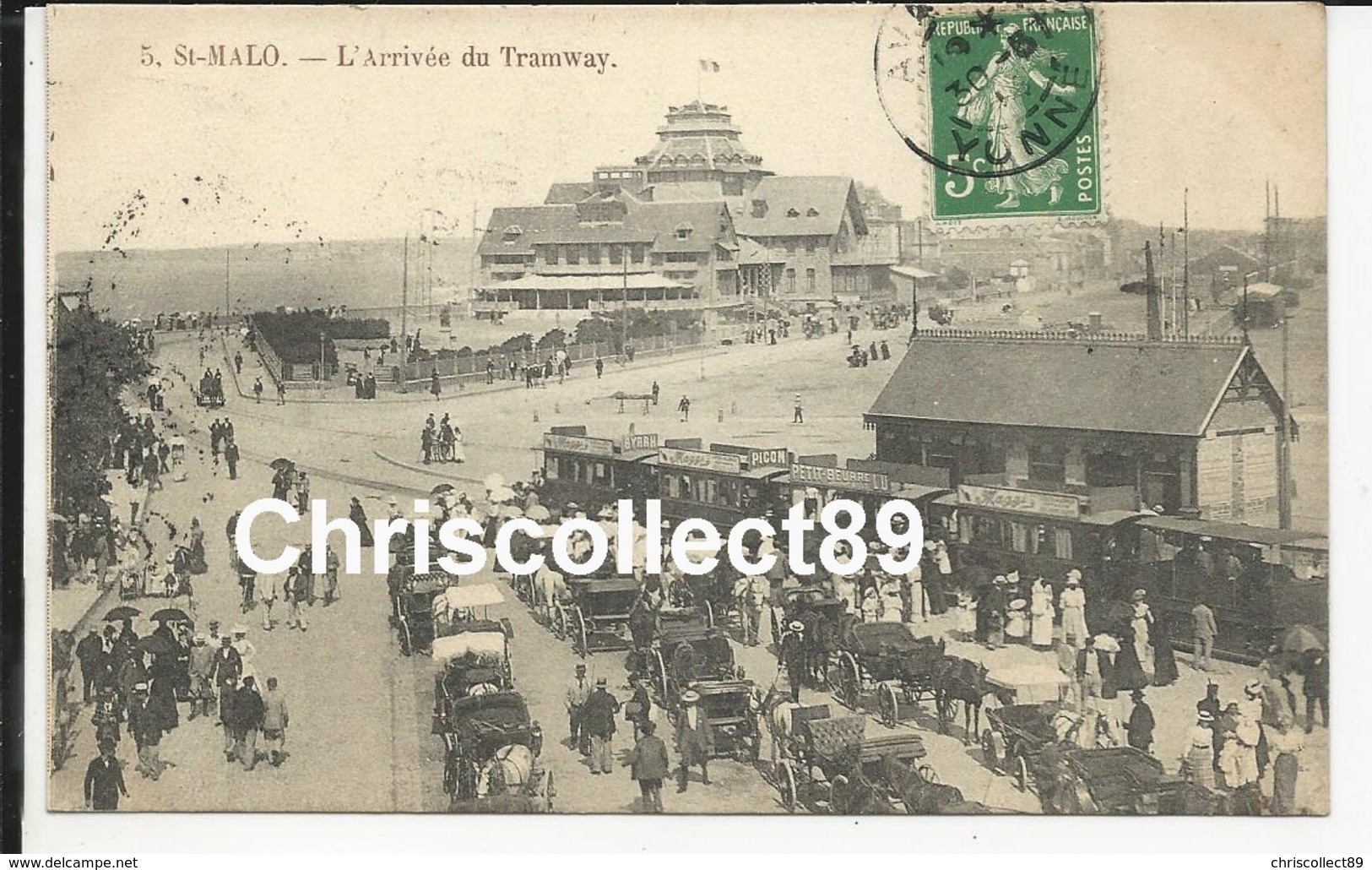 Carte Postale : St Malo - L'Arrivée Du Tramway - Saint Malo