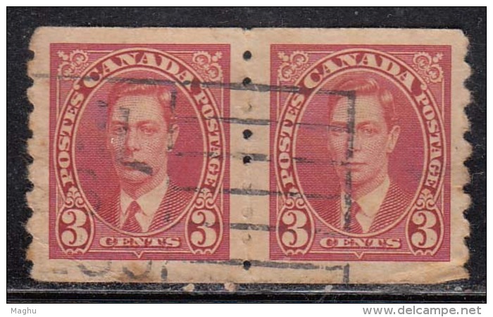 3c Pair Coil Issue ?? KGVI Series, Canada Used , 1937, As Scan - Rollen