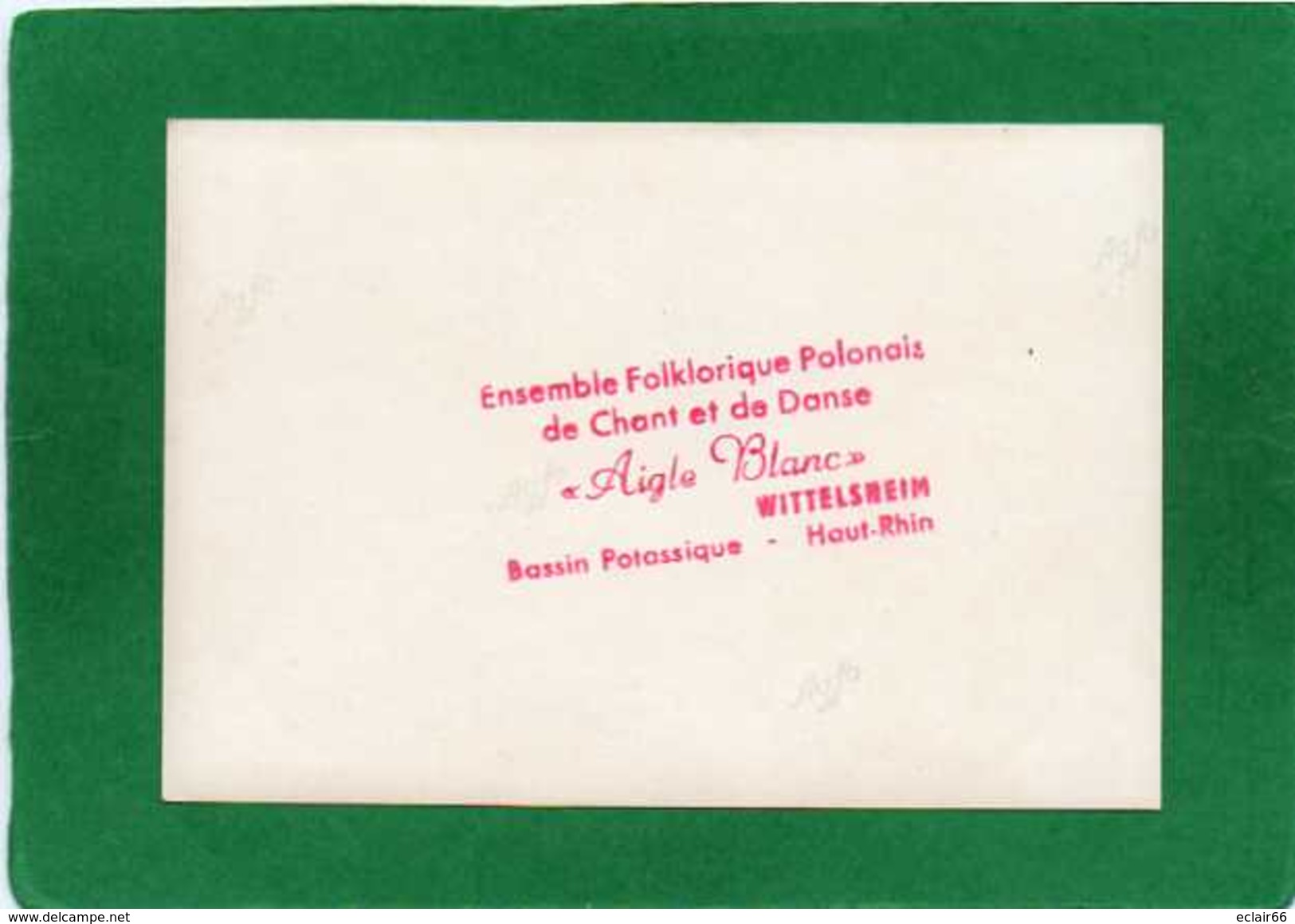 68 - WITTELSHEIM - Ensemble De Chant Et De Danse FOLKLORIQUE POLONAIS  AIGLE BLANC PHOTO 12,50cmX8,50cm - Wittenheim
