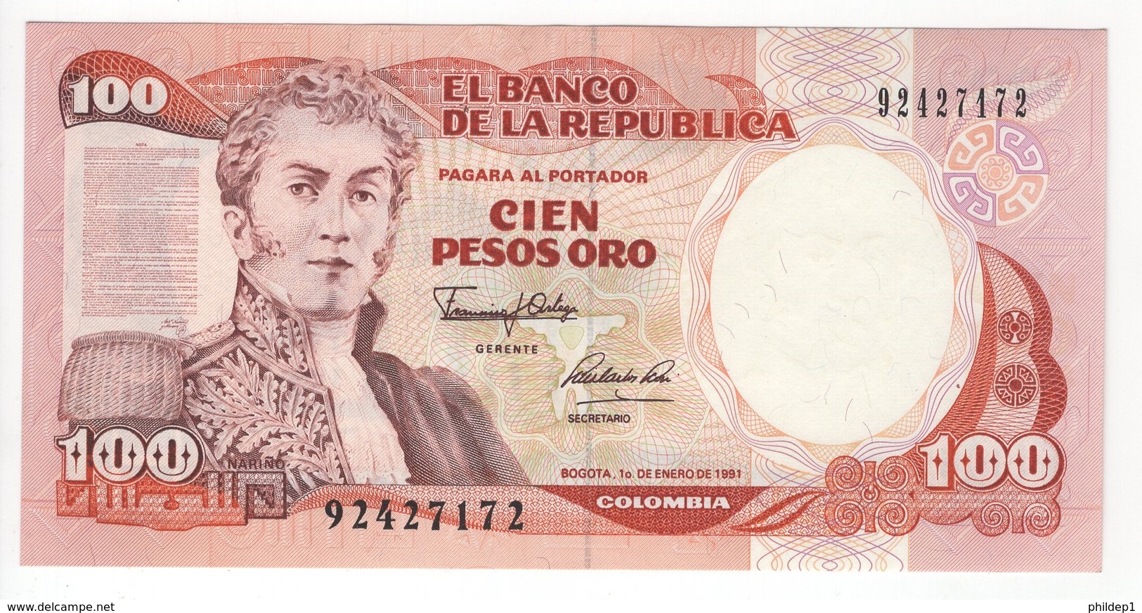 Colombie. 100 Pesos Oro. Pick N° 426e. UNC - Colombie