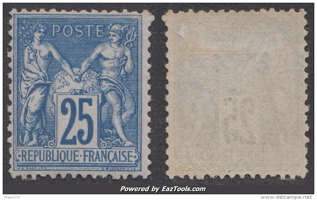 *RARE* 25c Sage Bleu Neuf * TB (Y&amp;T N° 79 , Cote  : 750Â€&euro;) - 1876-1898 Sage (Type II)