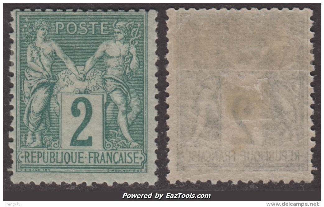 2c Sage  Type II Neuf * TB (Y&amp;T N° 74, Cote  150&euro;) - 1876-1898 Sage (Type II)