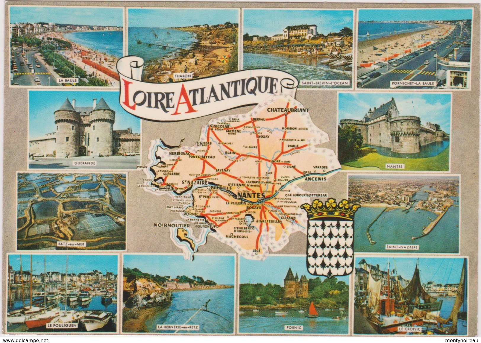 Loire  Atlantique : Carte Géographique : Nantes, Pornic,guérande,pornichet,le Pouliguen,la Baule, Etc..... - Andere & Zonder Classificatie