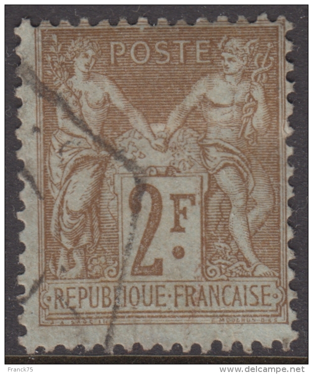 2Fr Sage Oblitéré TB Cachet Hexagonal (Y&amp;T N° 105, Cote  +50Â€&euro;) - 1898-1900 Sage (Type III)