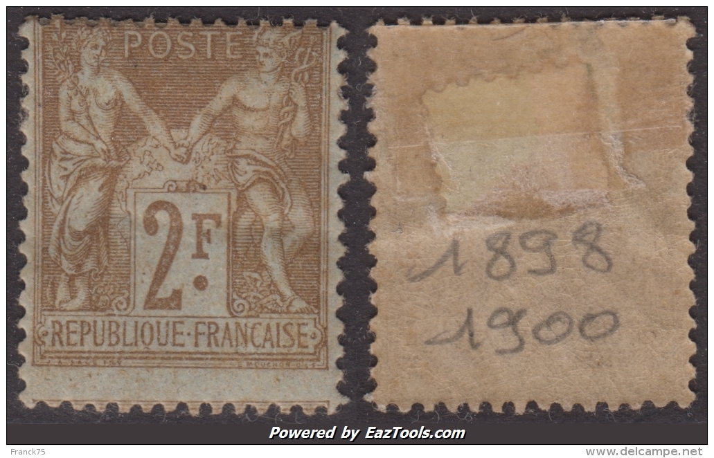 2Fr Sage Neuf * TB (Y&amp;T N° 105, Cote  200Â€&euro;) - 1898-1900 Sage (Type III)