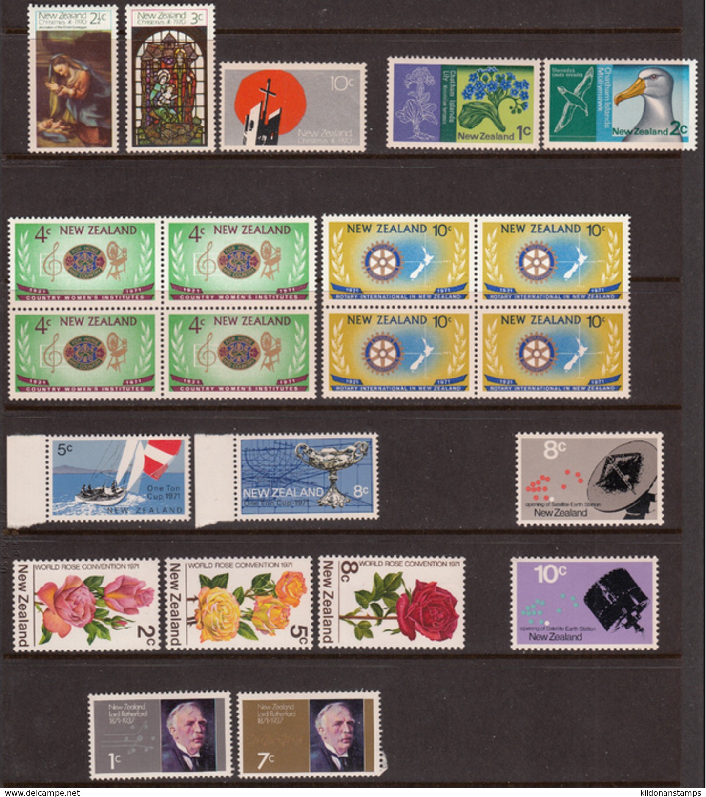 New Zealand 1970-71 Mint No Hinge, Sc# 464-466,467-468,469-470,471-472,478-479,484-486,487-488 - Nuevos