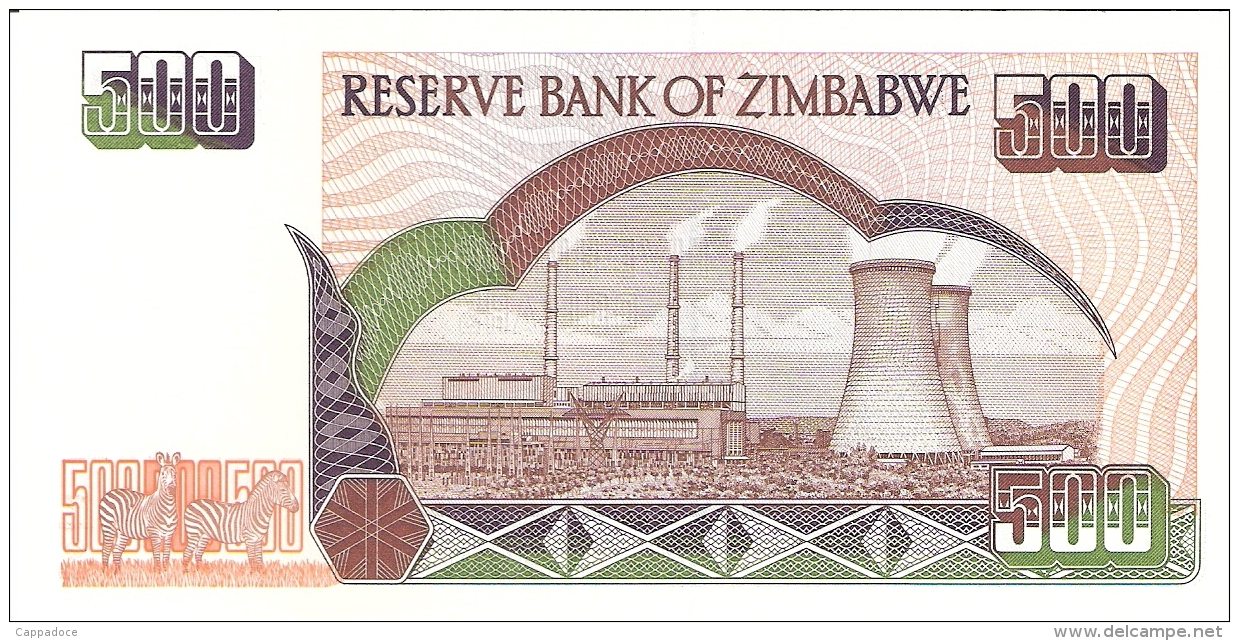 ZIMBABWE   500 Dollars   2001   Sign. L. Tsumba.   P. 11a   UNC - Zimbabwe