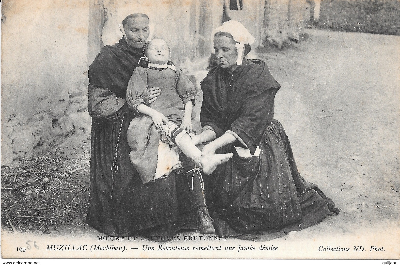 56 - MUZILLAC - 199 - Une Rebouteuse Remettant Une Jambe Démise - M.C.B. - Circulé 1904 - Edit. ND - Muzillac