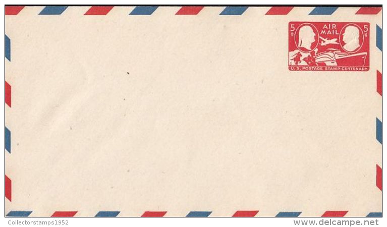 58802- AIRMAIL, WASHINGTON, FRANKLIN, PONY EXPRESS, TRAIN, SHIP, PLANE, COVER STATIONERY, UNUSED, USA - 1941-60