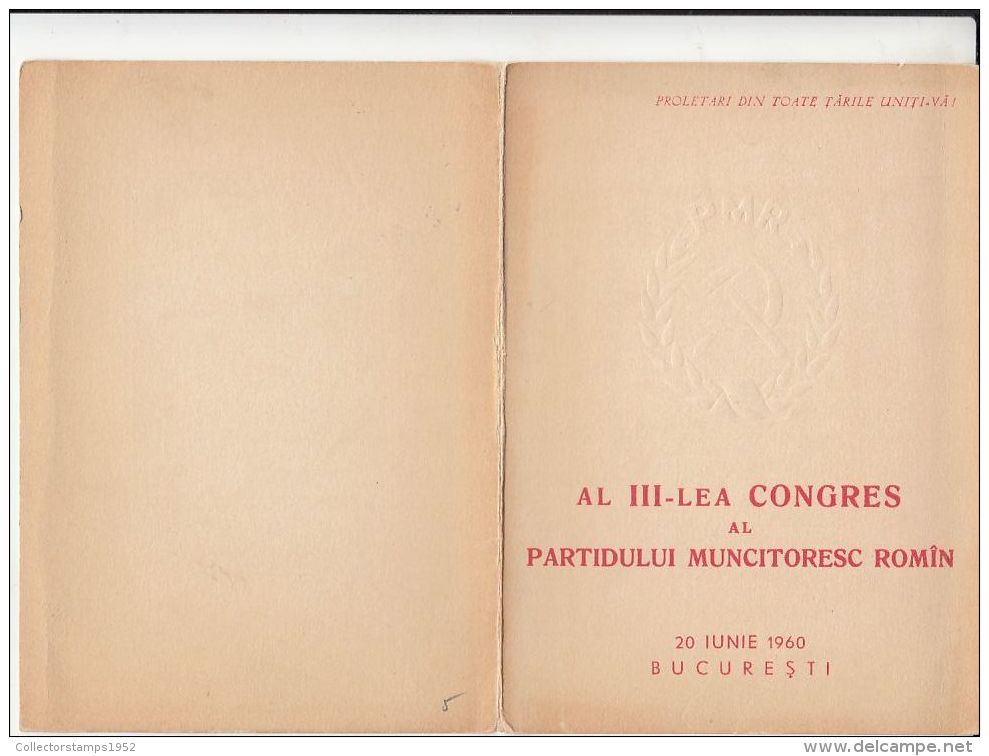 58822- COMMUNIST PARTY CONGRESS, BOOKLET, 1960, ROMANIA - Markenheftchen
