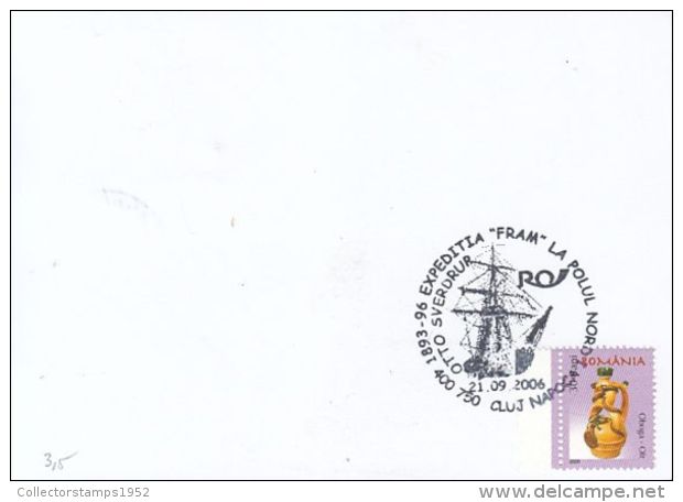 58898- FRAM SHIPS FIRST ARCTIC EXPEDITION, CREW, SPECIAL POSTCARD, 2006, ROMANIA - Expéditions Arctiques