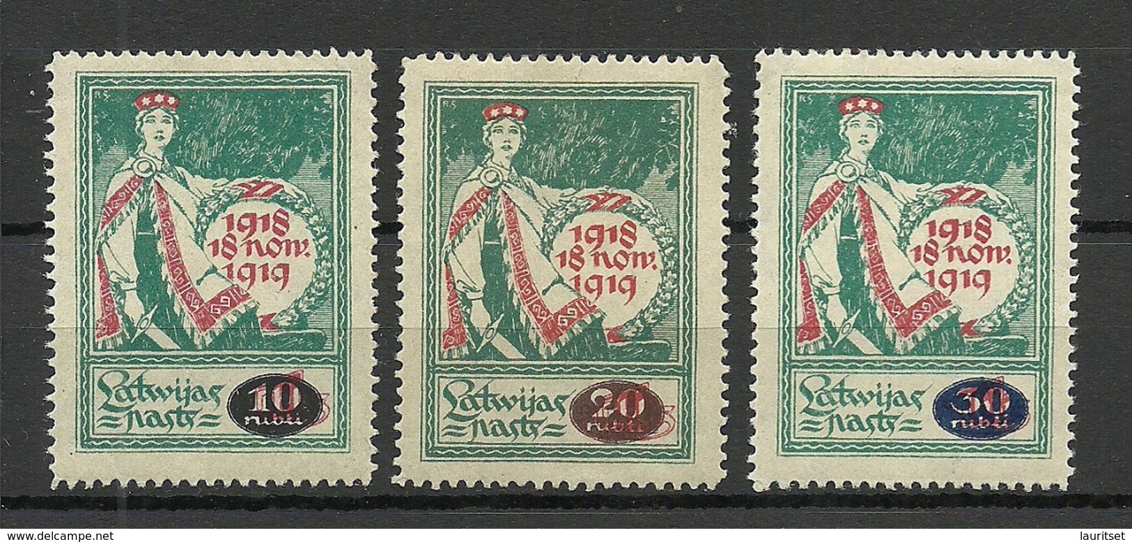 LETTLAND Latvia 1920 Michel 55 - 57 MNH/MH (Mi 57 Signed) - Lettonia