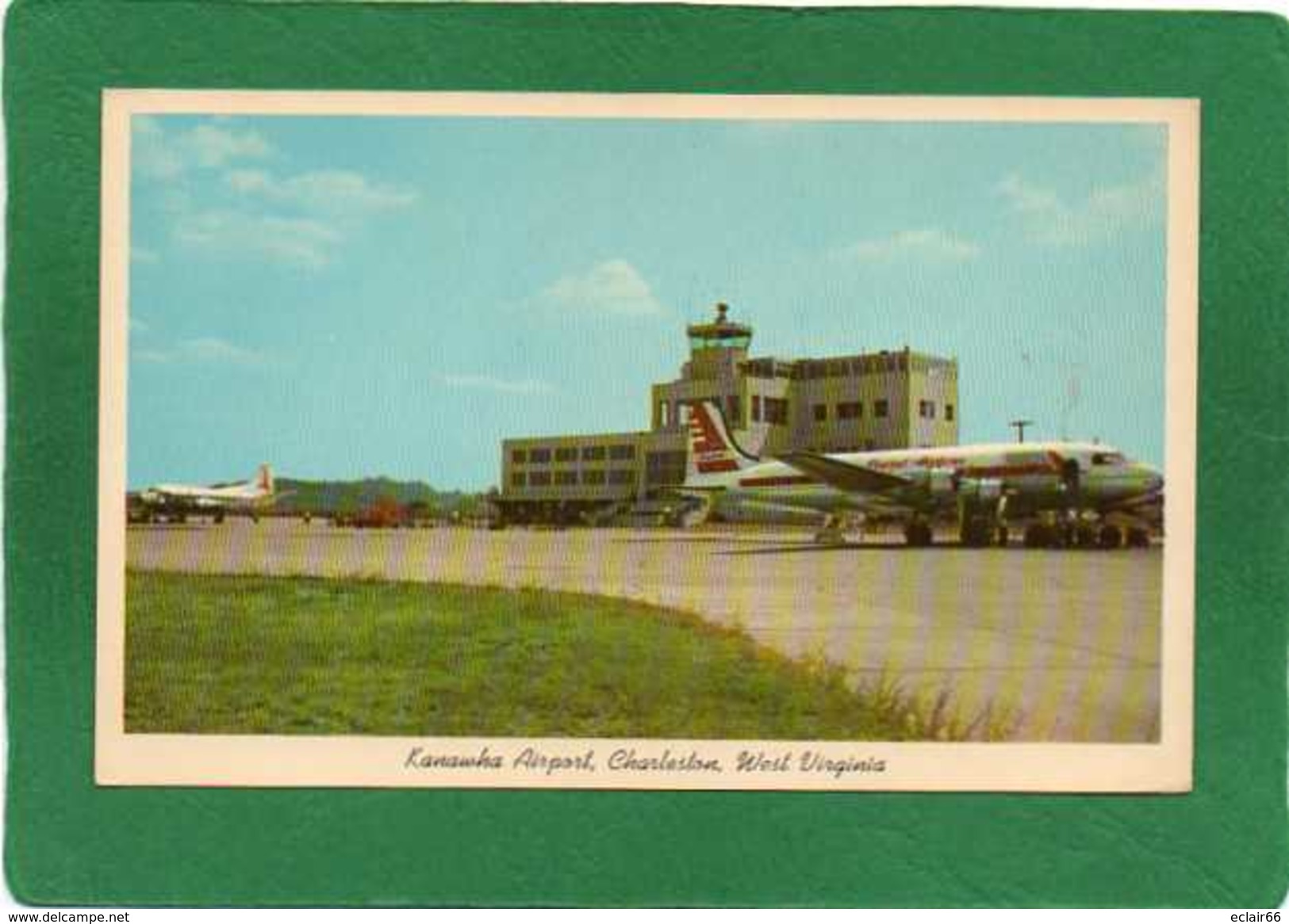 West Virginia Charleston Kanawha Airport Administration Building CPA  Année 1950 - Charleston